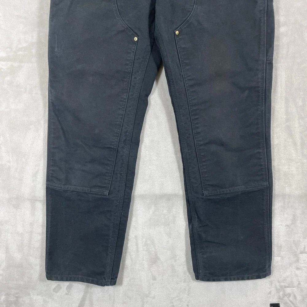 Carhartt B01 BLK Loose Fit Double Knee Canvas Pants Mens 30x32 (fit 30x30) Black